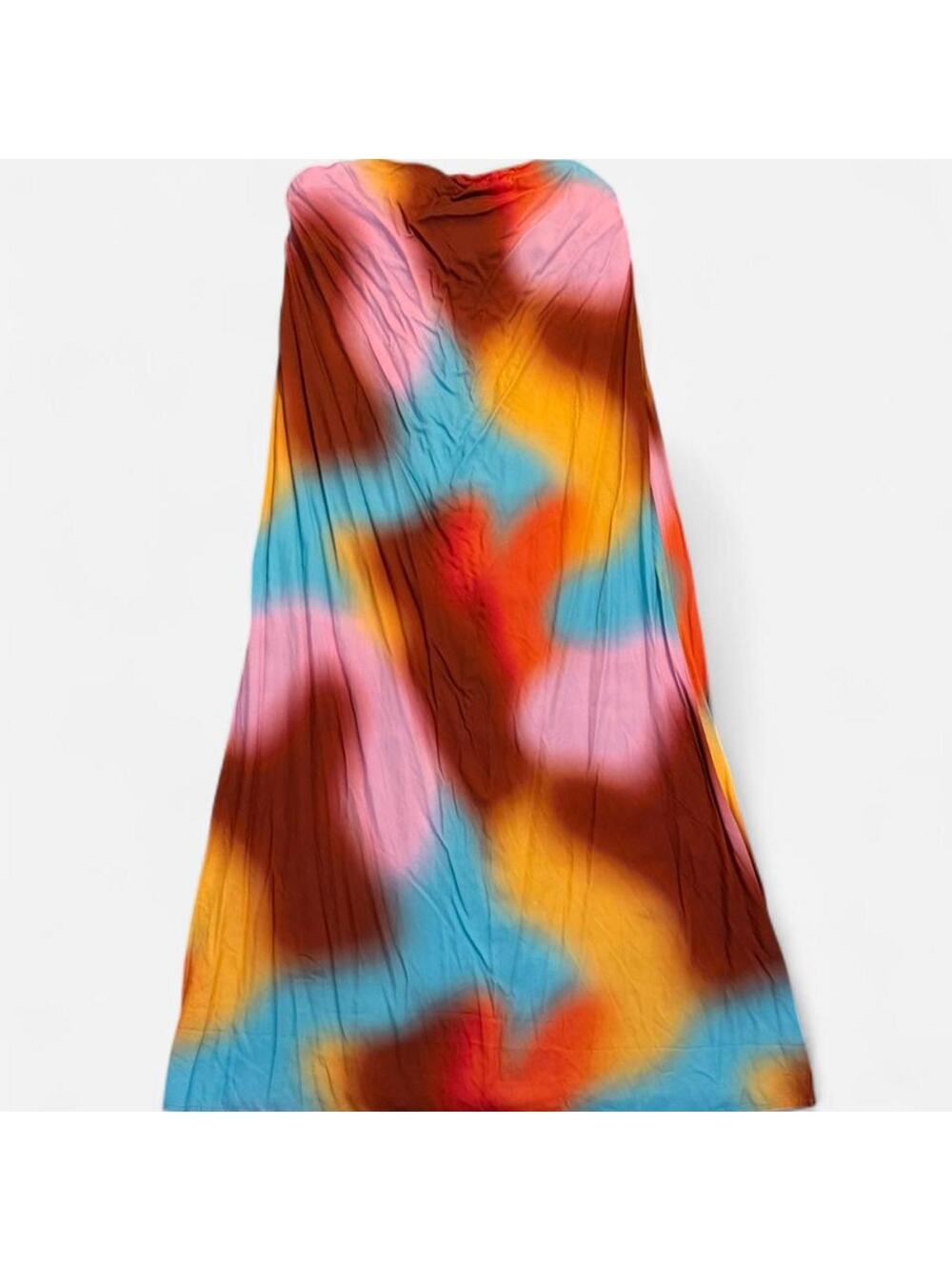 Lna multicoloured strapless maxi dress